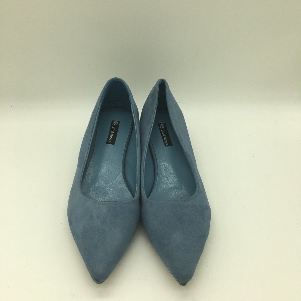 Blue Low Kitten Heel Pumps Pointed Toe Dress Shoes for Office